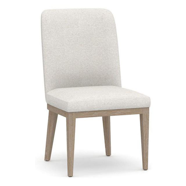 Layton Upholstered Grand Dining Chair, Seadrift Legs, PRF Heathered Basketweave Alabaster White