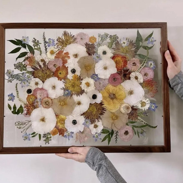 Custom Pressed Wedding Bouquet Frame