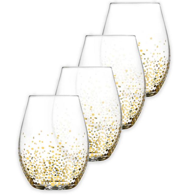 Fitz and Floyd® Luster Stemless Wine Glasses in Gold (Set of 4)