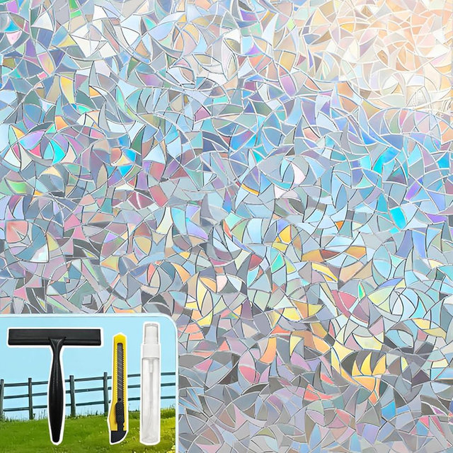 Pickhonk Window Privacy Film Window Coloring Colored Glass Film UV Blocking Glass Stickers Thermal Insulation Home Windows 17.5 x 78.7 Inches(Pack of 1)