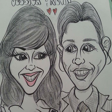 A caricature from Jess' company party back in 2015. If only real photos made me look that good! Glad Jess brings up the average.