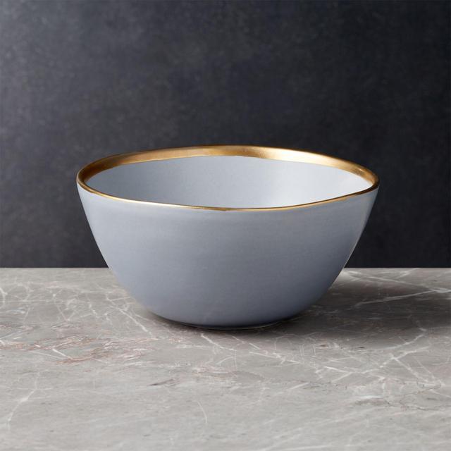 Addison Grey Gold Rim Cereal Bowl