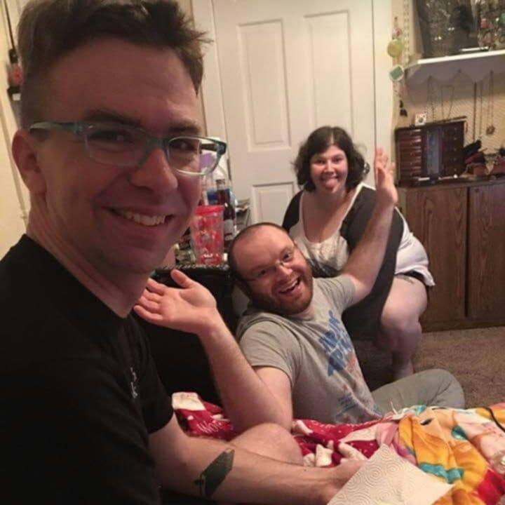 Just some friends watching "The Room" in my apartment in 2017.