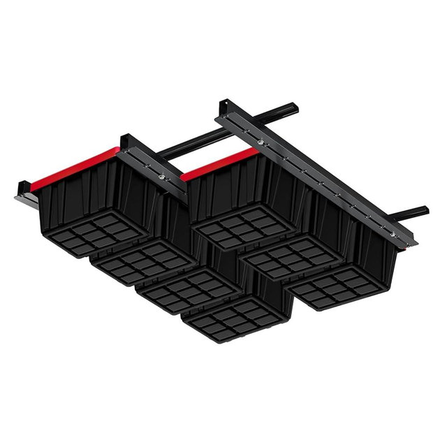Ultrawall Ceiling Storage Rack, 48.4" x 48.4" Adjustable Garage Overhead Bin Rack for Container, Heavy Duty Metal Storage Tote Organization System, Supports Most Storage Bins/Totes