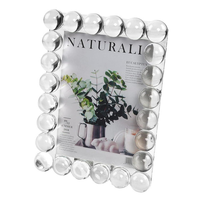 DONOUCLS Crystal 5x7Inch Picture Frame Decor, Wedding Frame Tabletop Display, Display Pictures 5''x 7'', Comes with Gift Box