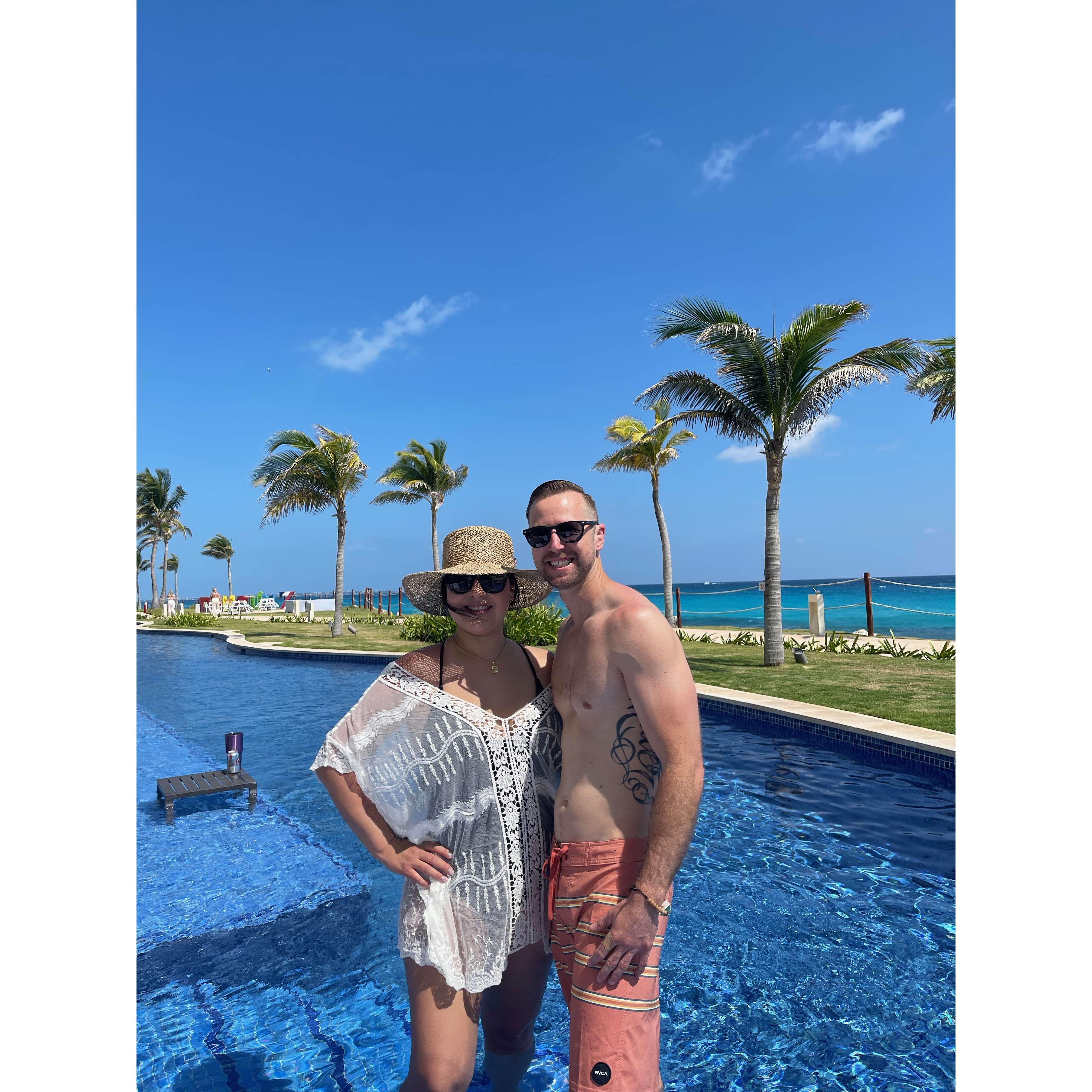 Cancun Mexico, our first trip away as parents.