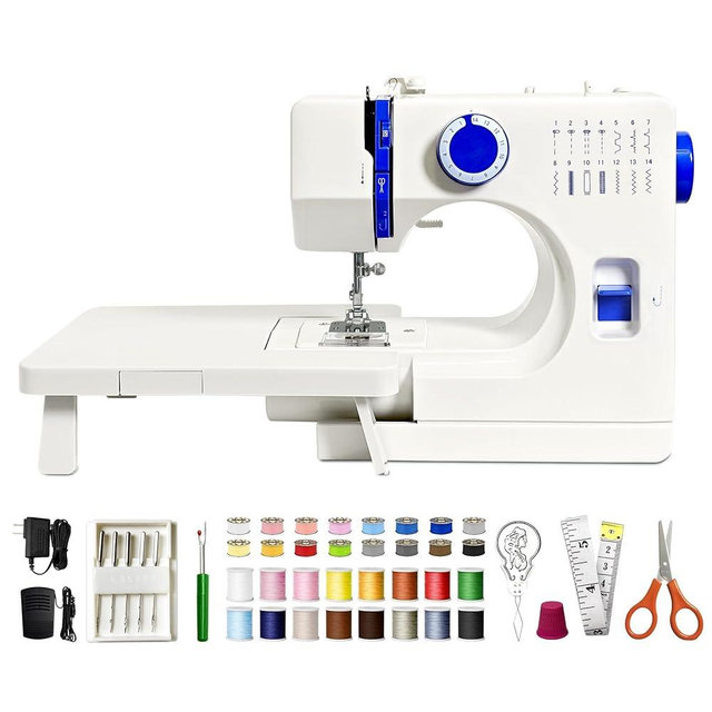 Lastempa All-in-One Sewing Machine for Beginners, Easy to Use Dual Speed Control with 16 Built-in Stitches, Auto Bobbin Winder, Foot Pedal, Perfect for Sewing, Mending, Crafting for Home & Travel