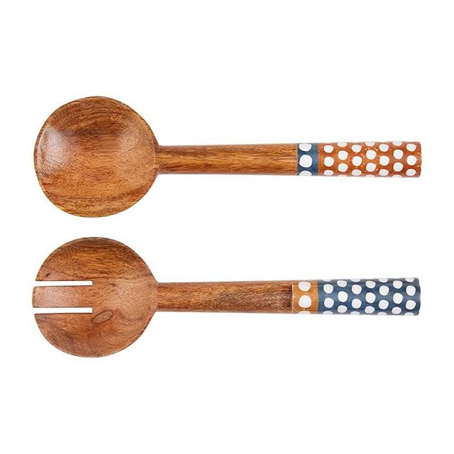 Mud Pie Dot Utensil Set, 3.5" x 11", Yellow