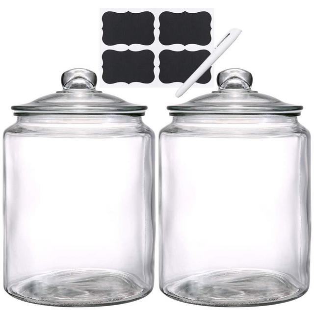 Glass Storage Jars with Lids, Daitouge 1.5 Gallon Glass Jars - Heavy Duty Glass Canister for Home & Kitchen, Set of 2
