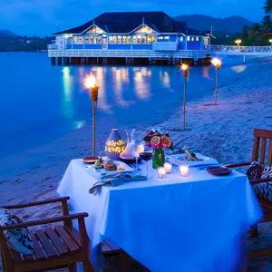 Private Dinner for 2 on the beach at our Honeymoon