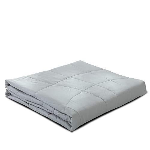 NATURETY Queen King Size Weighted Blankets for Adult,Cotton Fabric Heavy Blanket (Light Grey, 80''x88inches | 30lbs)
