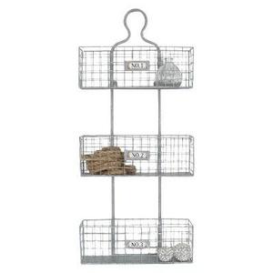 Numbered Metal Wall Basket -Silver