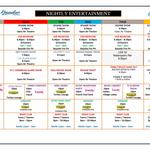 Nightly Entertainment Schedule