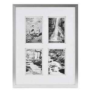 Real Simple® Silver Finish Wall Frame with White Double Mat for 4 4-Inch x 6-Inch Photos