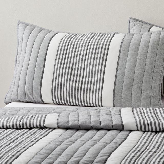 Lauro King Grey Striped Sham