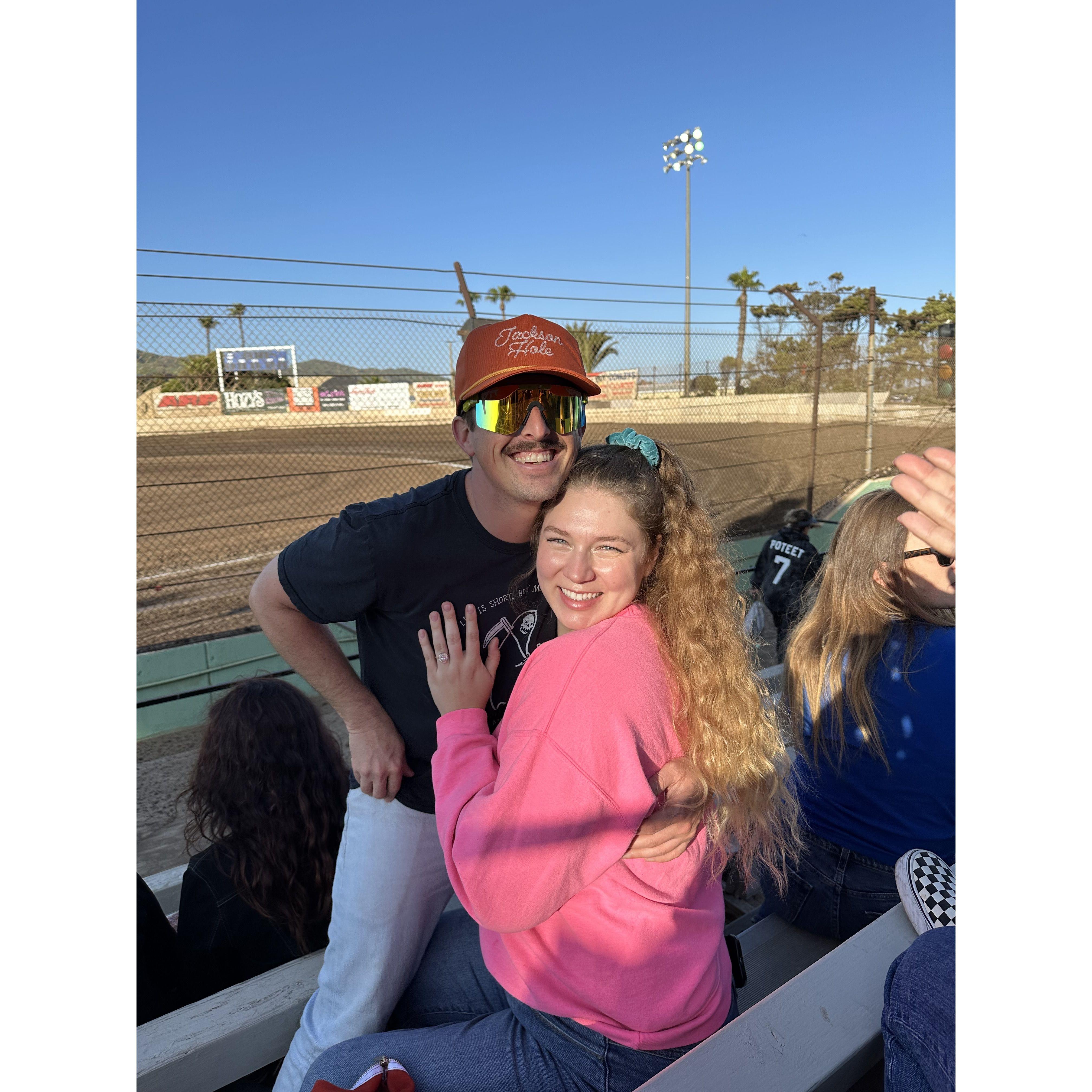 Nights at the racetrack down the street from our place in Ventura.