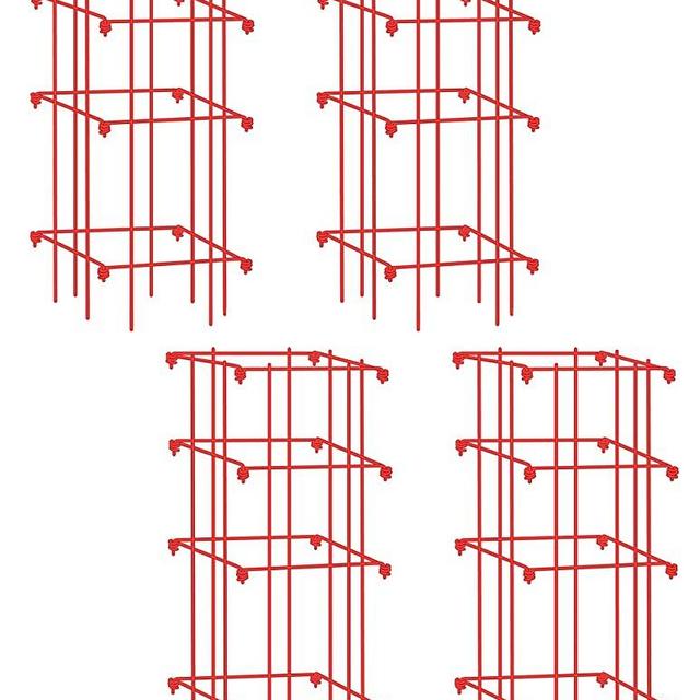 Gardeners Supply Company Lifetime Tomato Cages Plant Stand | Heavy Gauge Sturdy Garden Plants Support for Tomatoes and Other Climbing Plants | No Assembly Needed - Red (Set of 4)