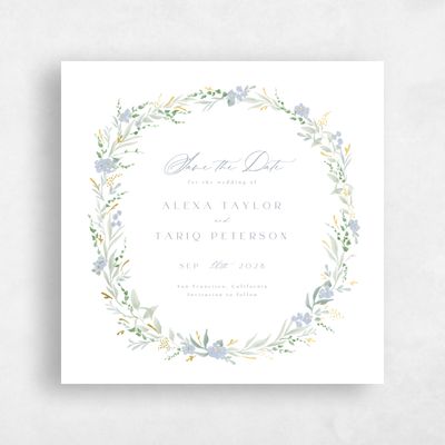 Blue Wedding Save the Date - Darcy Square Foil
