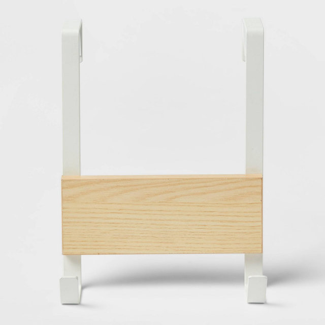 Small over the Door Hook with Wood 2 Hooks Matte White - Brightroom™