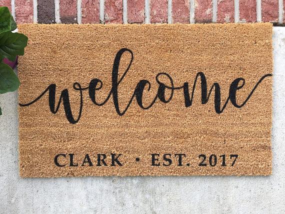 Personalized Doormat // Hand-Painted Door Mat // Personalized Welcome Mat // Welcome Door Mat // Custom Welcome Mat // Custom Door Mat