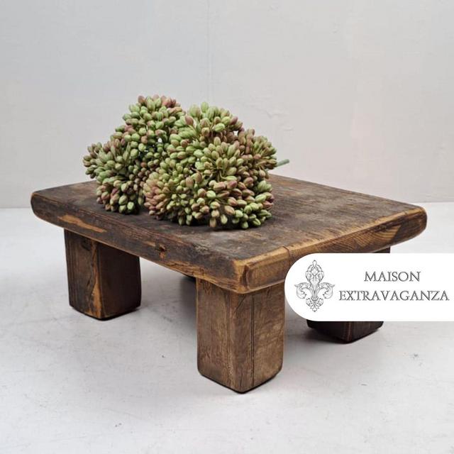 Vintage Indonesian Tea Table, Bayot, Vintage Wooden Raiser, Asian Bayot Table, Old Wood Raiser Plate, Vintage Wooden Tray with Feet 32x27cm