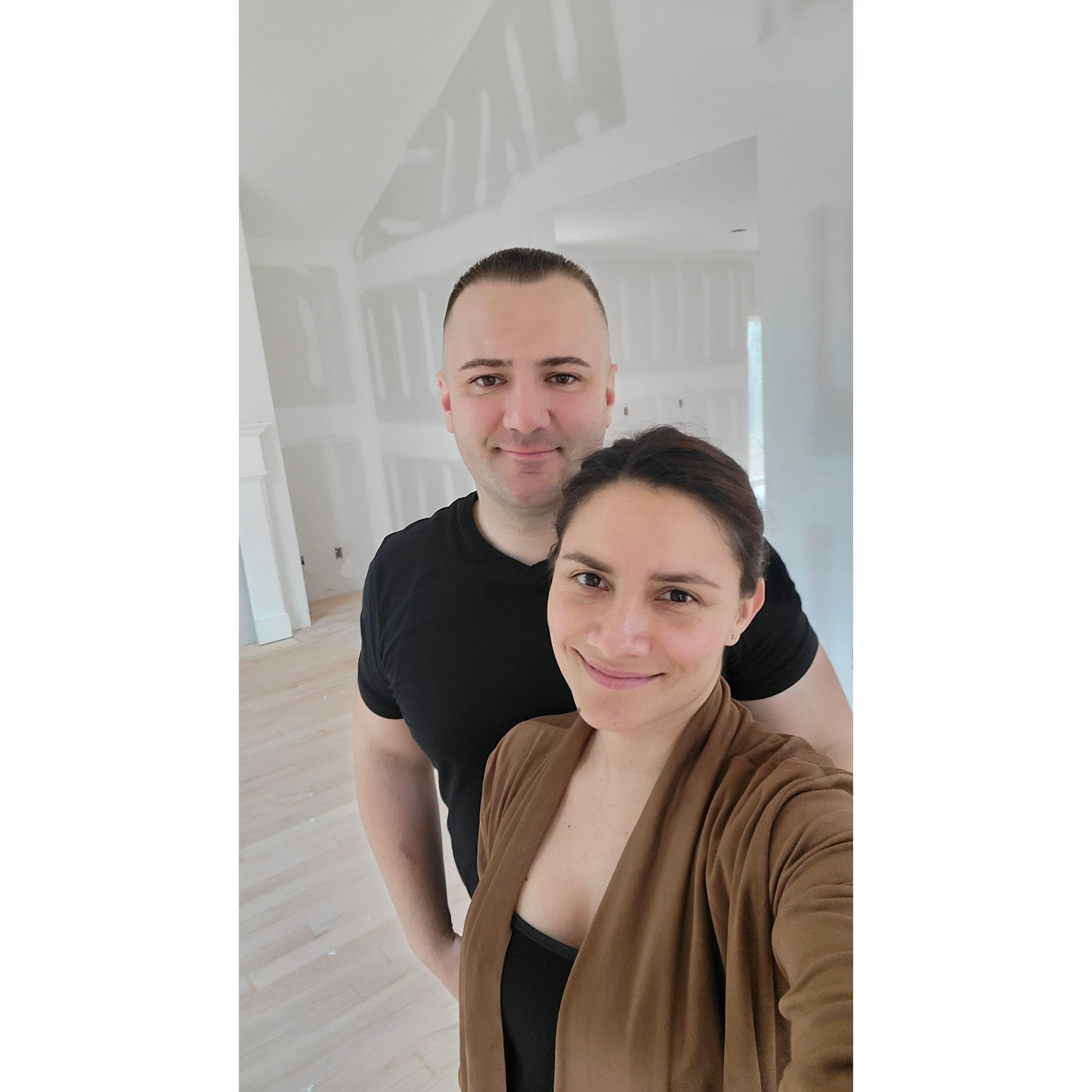 Selfie time in our house when it was being built.