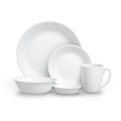 Corelle 20pc Vitrelle Livingware Dinnerware Set Frost White