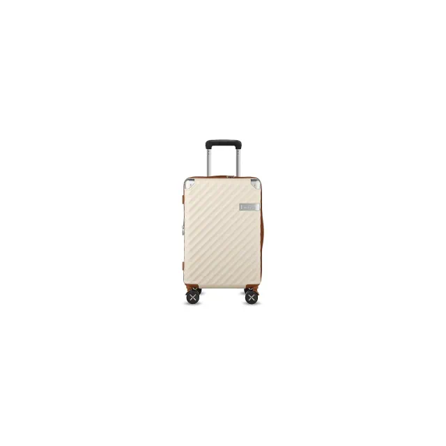 LUGGEX Luggage with Spinner Wheels, Polycarbonate Expandable Hard Shell Suitcase, Carry On 20 Inch, Beige