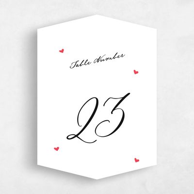 White Diamond Wedding Table Number - Estate
