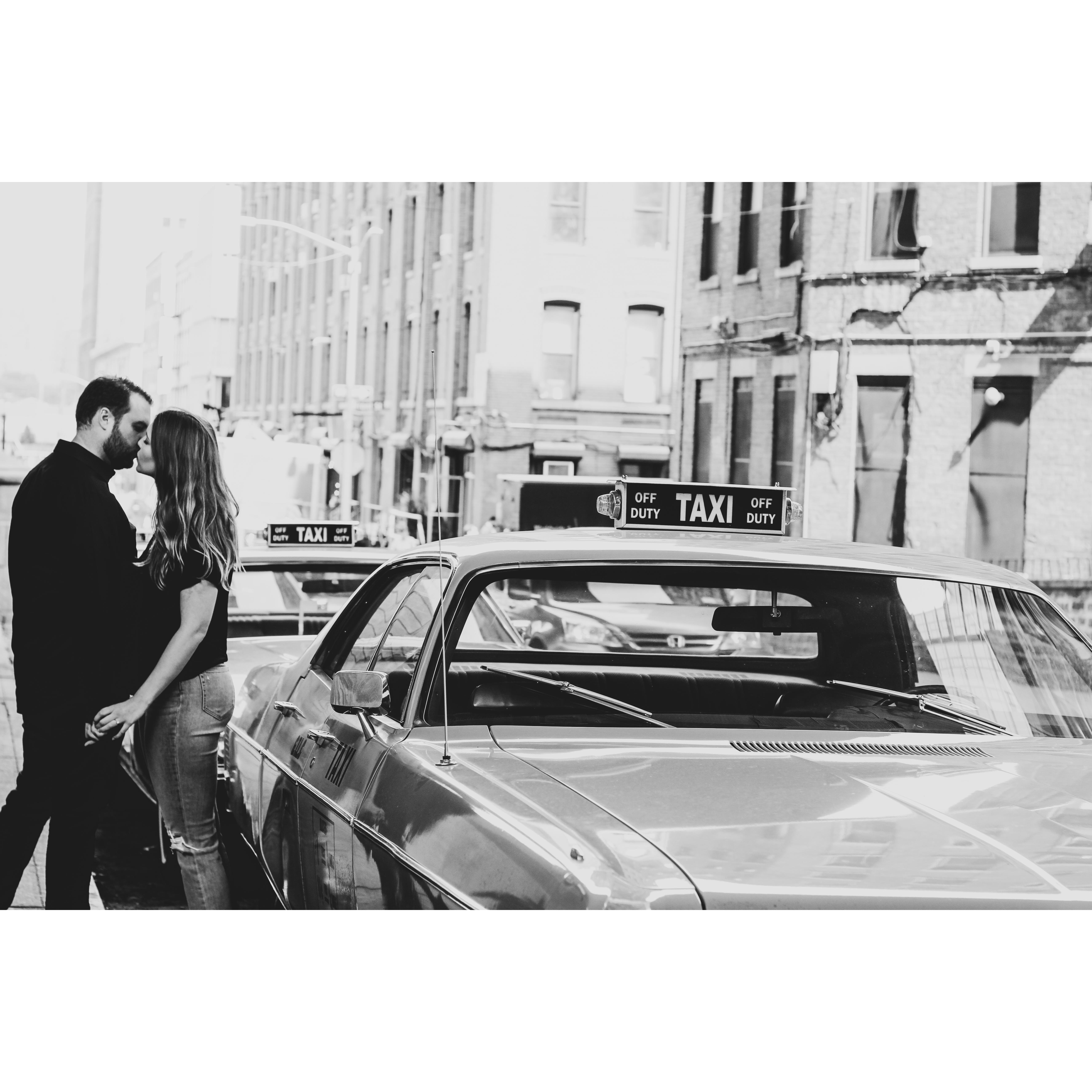 Old fashion NYC taxi cab.