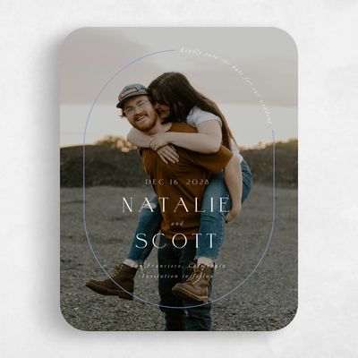 Blue Rounded Wedding Save the Date - Barga Photo