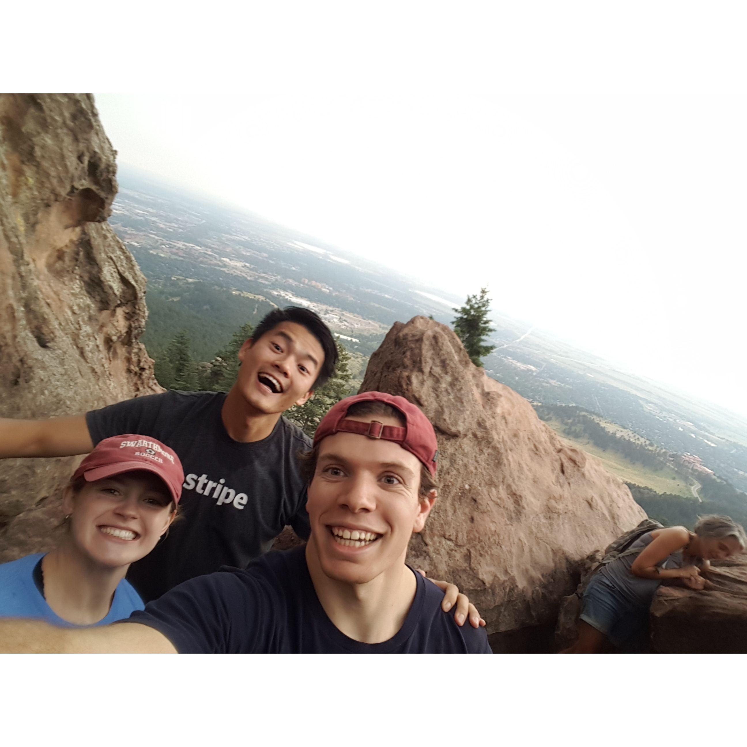 On our trip to Colorado in 2018, we got to stop by Boulder and hike with one of our closest friends, Jerry! Here we are at the top of our hike, right as lightning was about to strike.