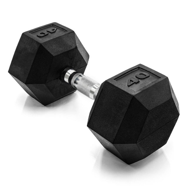 CAP 40lbs Coated Hex Dumbbell with Contoured Handle