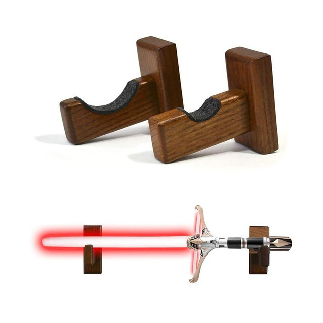 Lightsaber Horizontally Display Mount,Lightsaber Wall Mount, Wooden holder horizontally on the wall