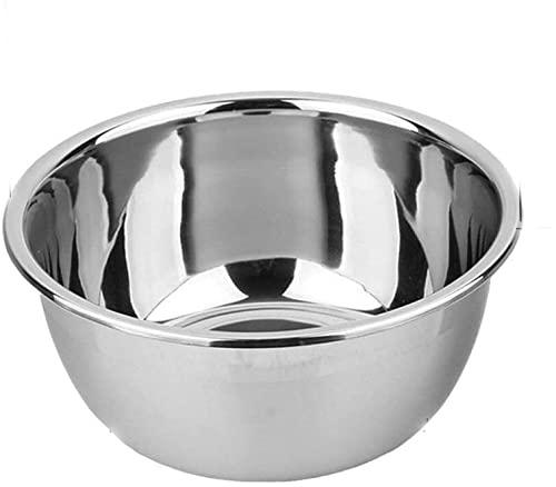 meleg otthon Stainless Steel Mixing Bowl, 5.8QT Salad Bowl, Metal Bowls, Stainless Steel Basin, Heavy Duty Deeper Edge Mirror Finish Dishwasher Safe Bowl (L)…