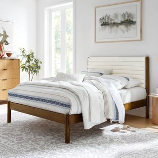 Olea Channel Tufted Boucle Platform Bed