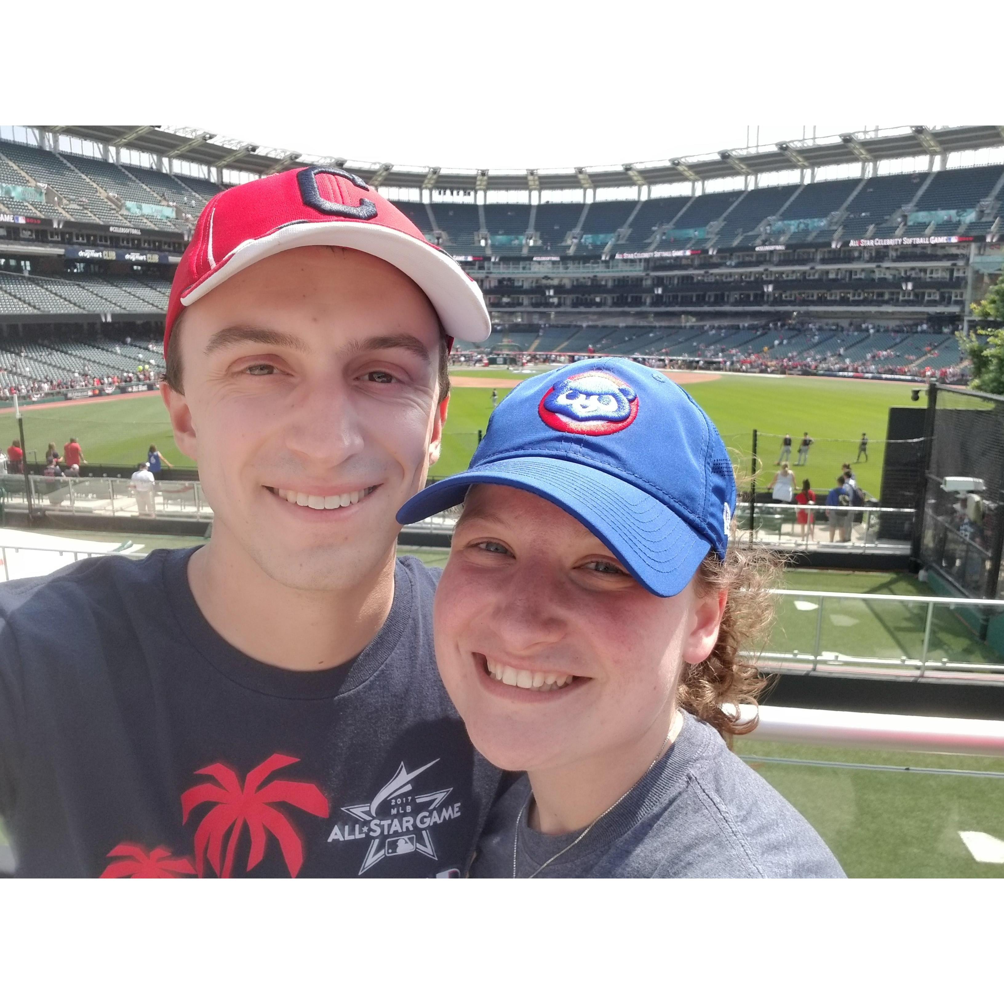 We took a trip to Cleveland for the MLB All Star Game. Here we are before the Futures game.