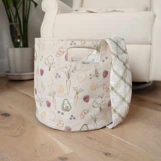 Clementine Fruits & Veggies Canvas Storage Bin