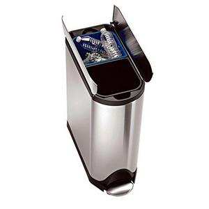 simplehuman Butterfly Step Recycler, Fingerprint-Proof Brushed Stainless Steel, 20+20 Liters/ 5.3+5.3 Gallons