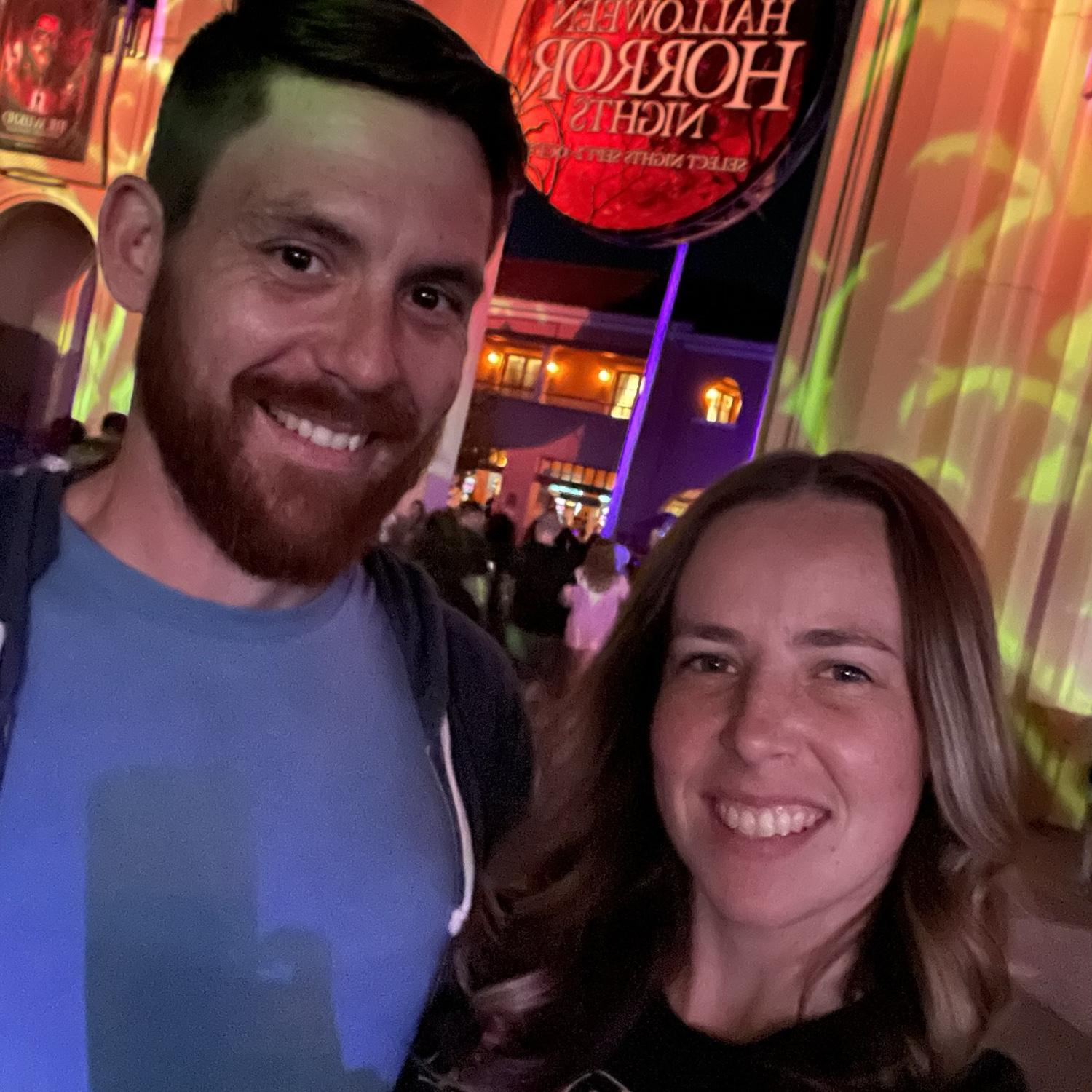 Our First Picture Together & Our First time at HHN!