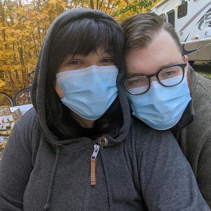 The pandemic couldn't stop us from camping at least once in 2020. Here we are Columbus Day weekend at Devil's Lake State Park, where our elopement will take place.