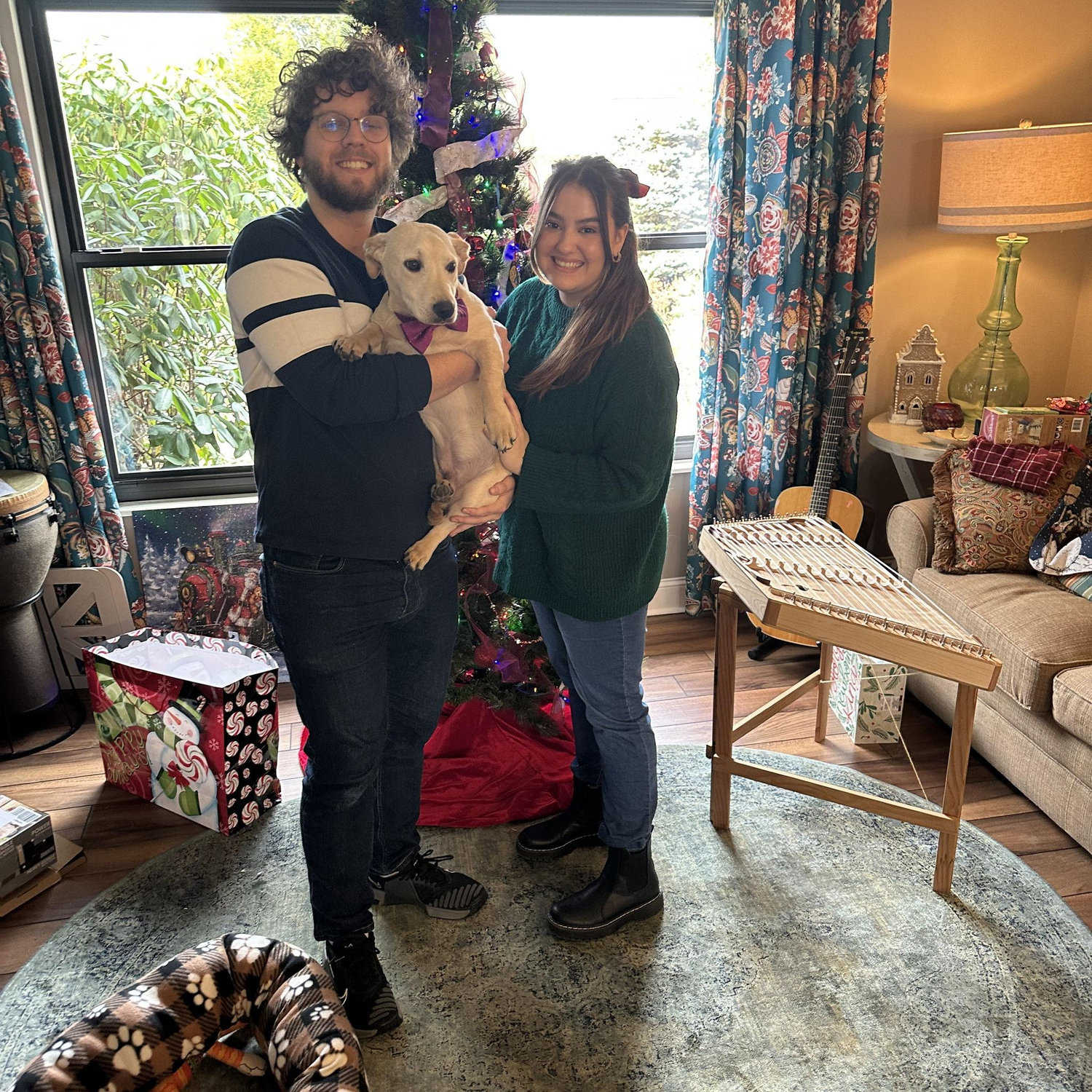 Our dog Edmund's first Christmas