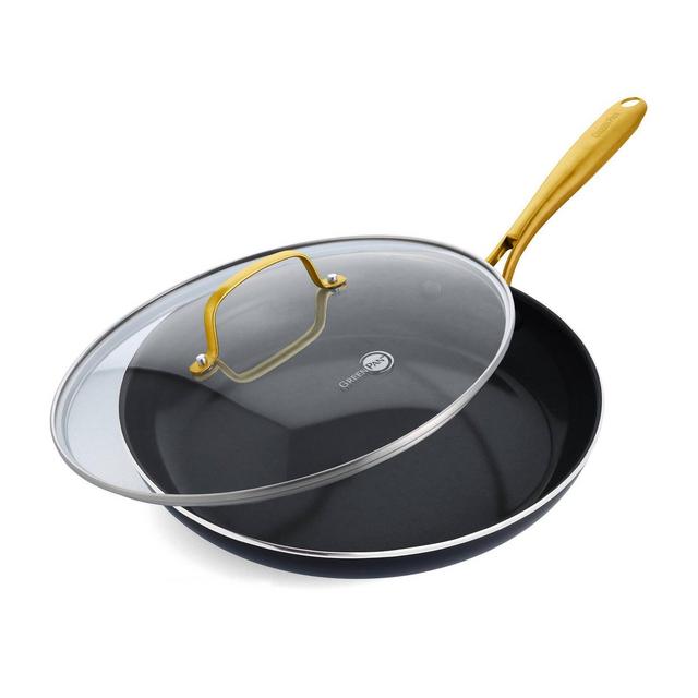 GreenPan Studio 12" Covered Frypan - Black