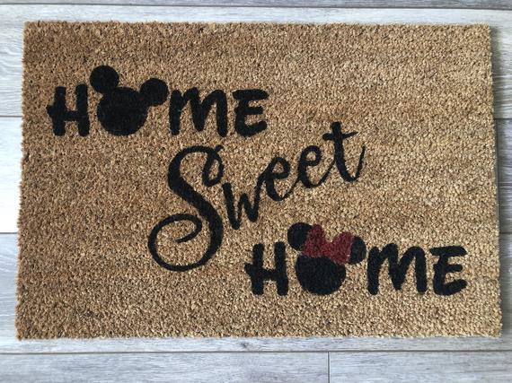 Home Sweet Home - Mickey and Minnie Doormat - Disney Inspired Welcome Mat