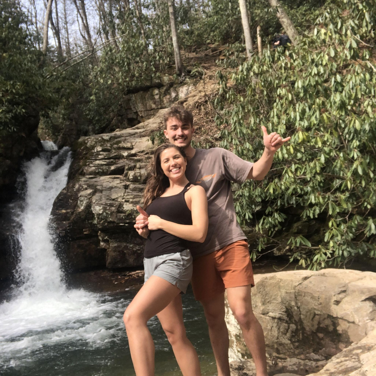 During the beginning of dating, Ian was living in Black mountain, NC and Morgan was living in Johnson City, TN. Our first dates consisted of a lot of hiking in the TN/NC areas!
