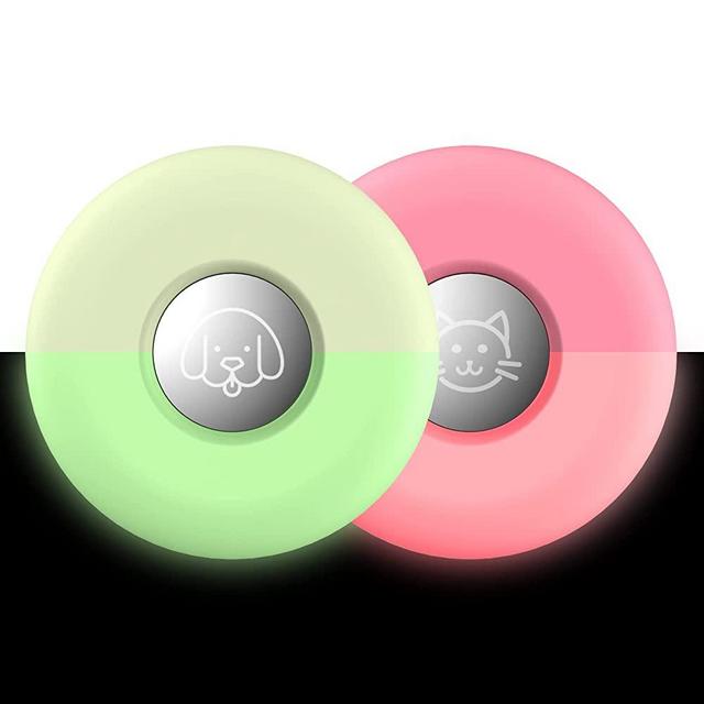 Air tag Dog Collar Holder(2 Pack), Silicone Pet Collar Case for Apple Air Tags, Anti-Lost Air Tag Case Holder Compatible with Cat Dog Collars Charms & Collar Tag Accessories Fluorescent Green/Pink