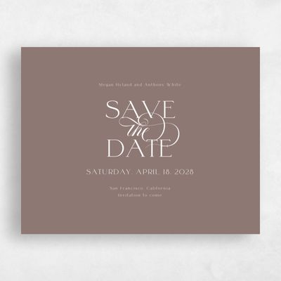 Taupe, Brown Wedding Save the Date - Hodgson Landscape