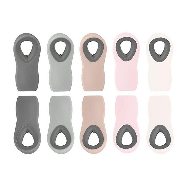 Cook with Color 10 Pc Bag Clips with Magnet, Food Clips, Chip Clips, Bag Clips for Food Storage with Air Tight Seal Grip for Bread Bags, Snack Bags and Food Bags (Pink)