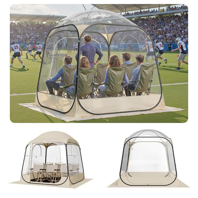 VEVOR Pop up Sports Tent, 8 Sizes Optional Clear Bubble Tent for 1-6 Person, Waterproof Outdoor Pod with Floor Mat & Top Cover, Garden Igloo Dome Tents Camping Shelter for Sports Watching