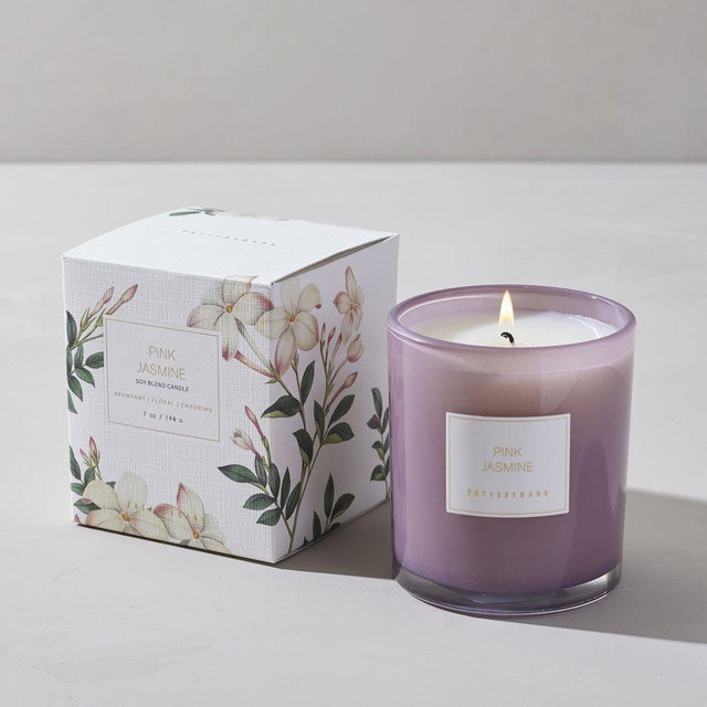 Pink Jasmine Scented Candle, Small, 9 oz